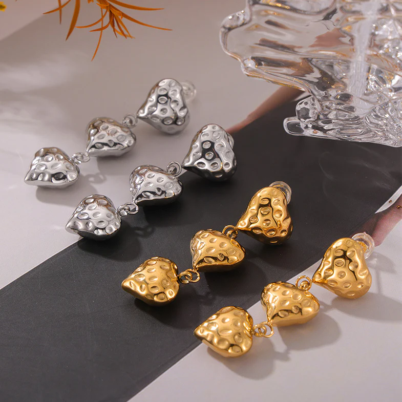 Lovely Pearl Charm Heart Pendant Necklace and Earring Set