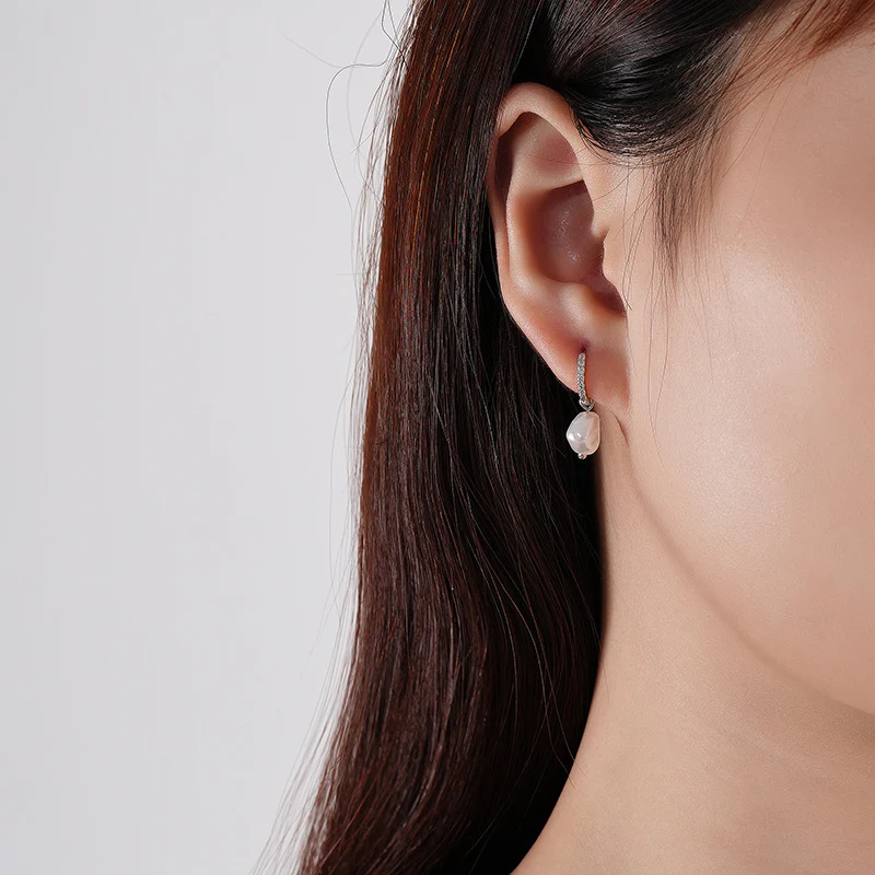 Baroque Pearl Dangle Earrings