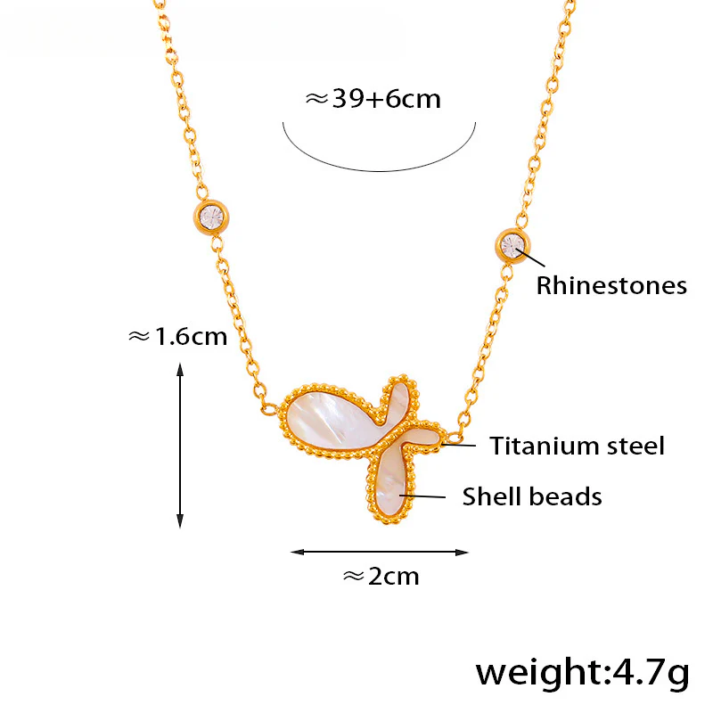 Mother of Pearl Butterfly Necklace Bracelet Earrings Set