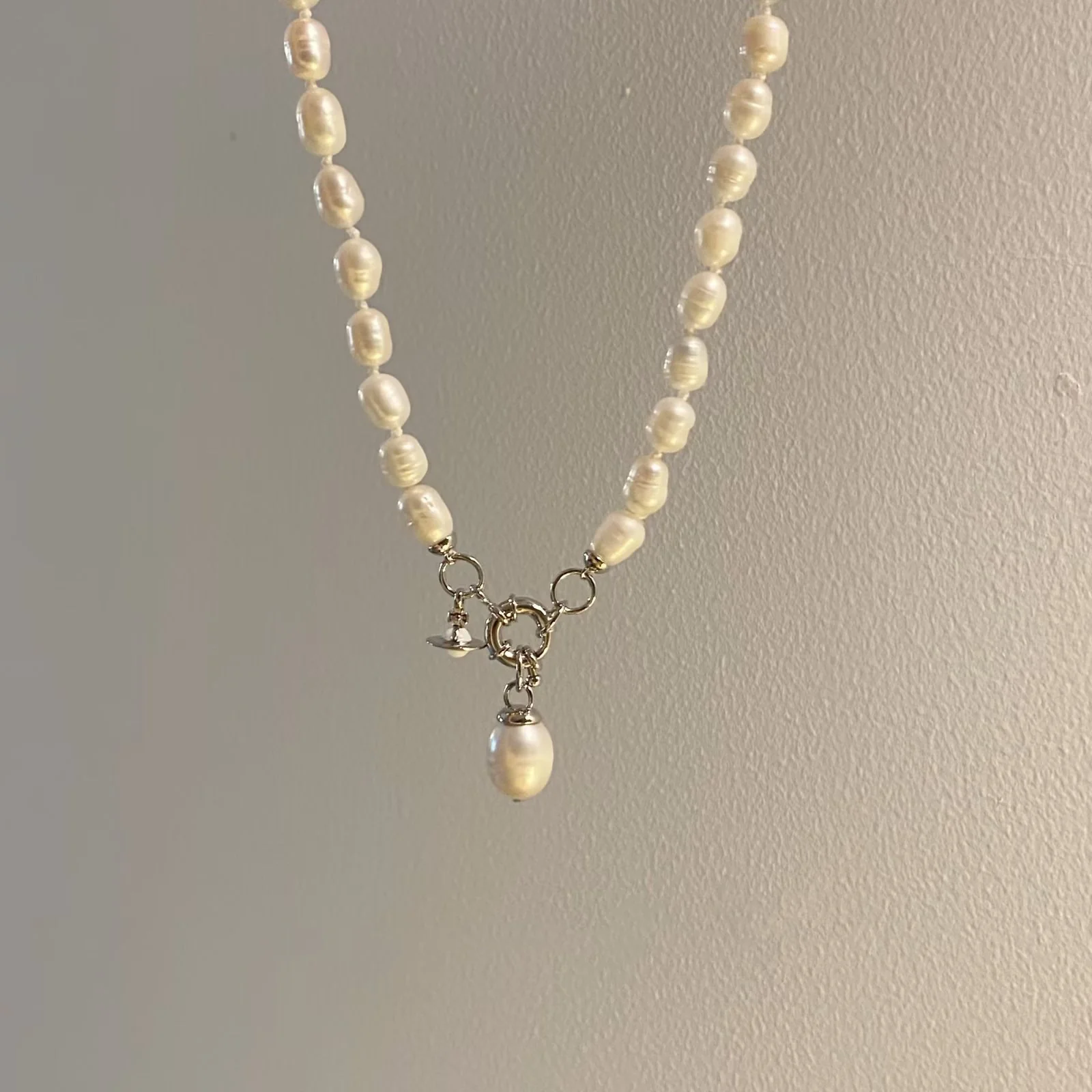 VIVI Teardrop Pearl Charm Pendant Necklace | Best Replica Jewelry™