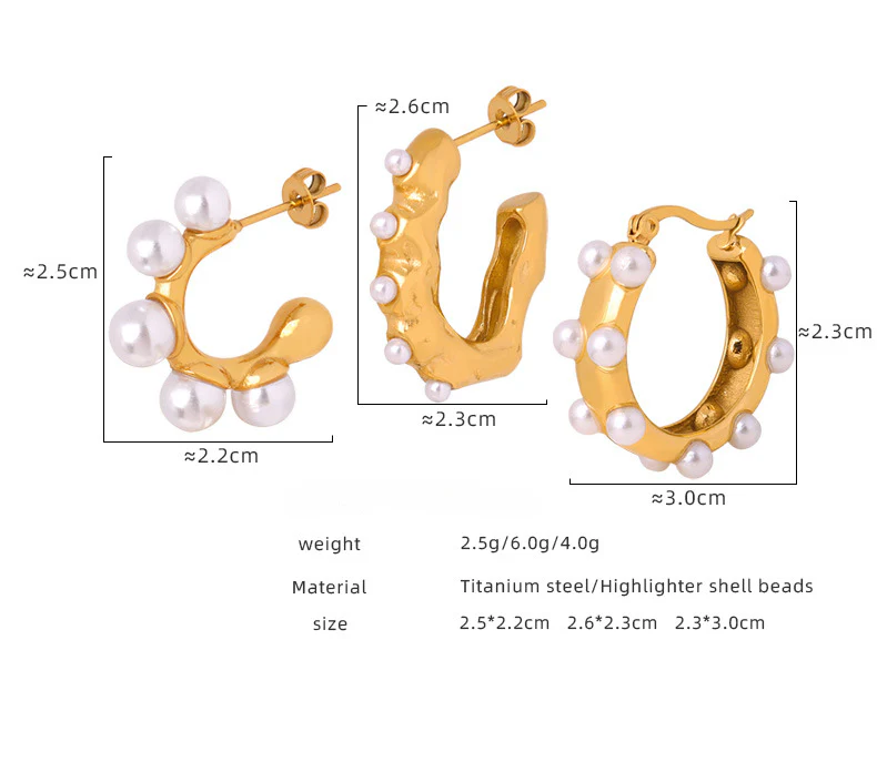 Fashion Chic Gold Geometric Pearl Earring