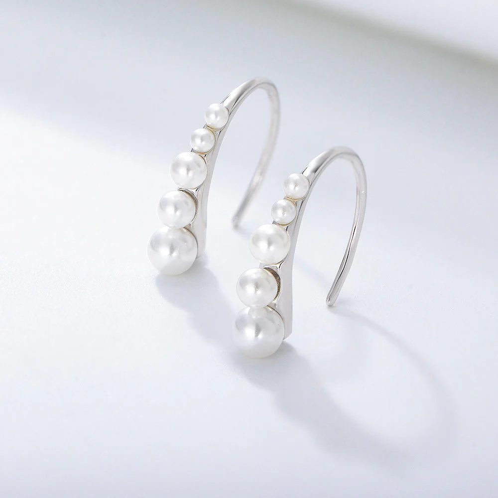 Unique Curved Pearl Earrings