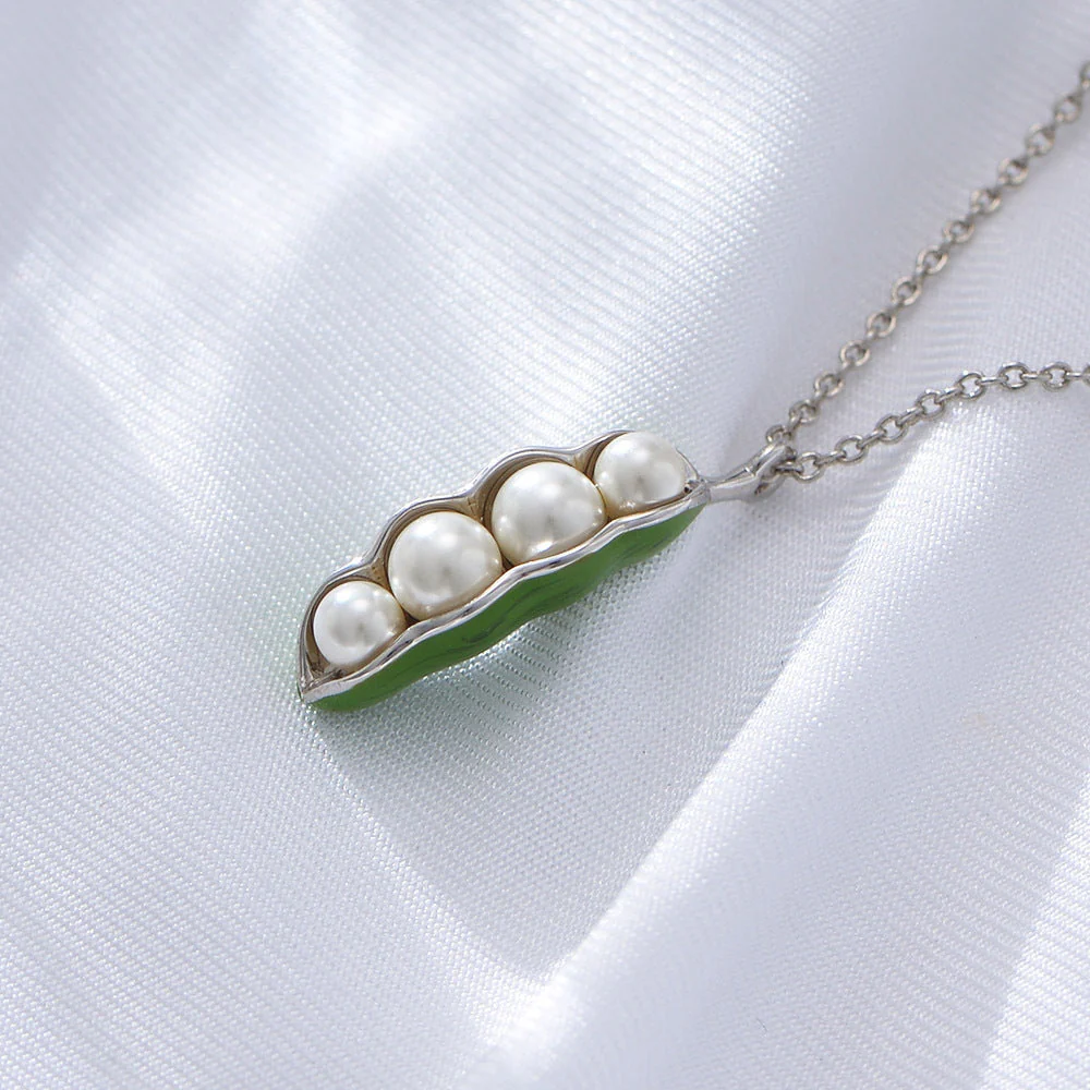 Enamel Peas In A Pod Necklace
