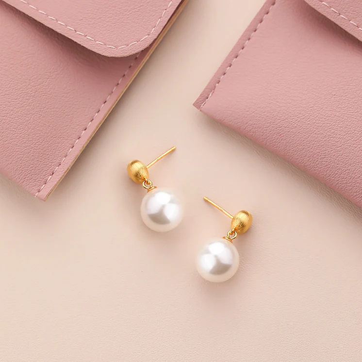 12mm Pearl Dangle Earrings