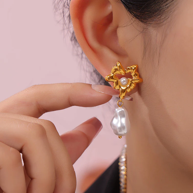 Ball Jewelry Baroque Pearl Earrings