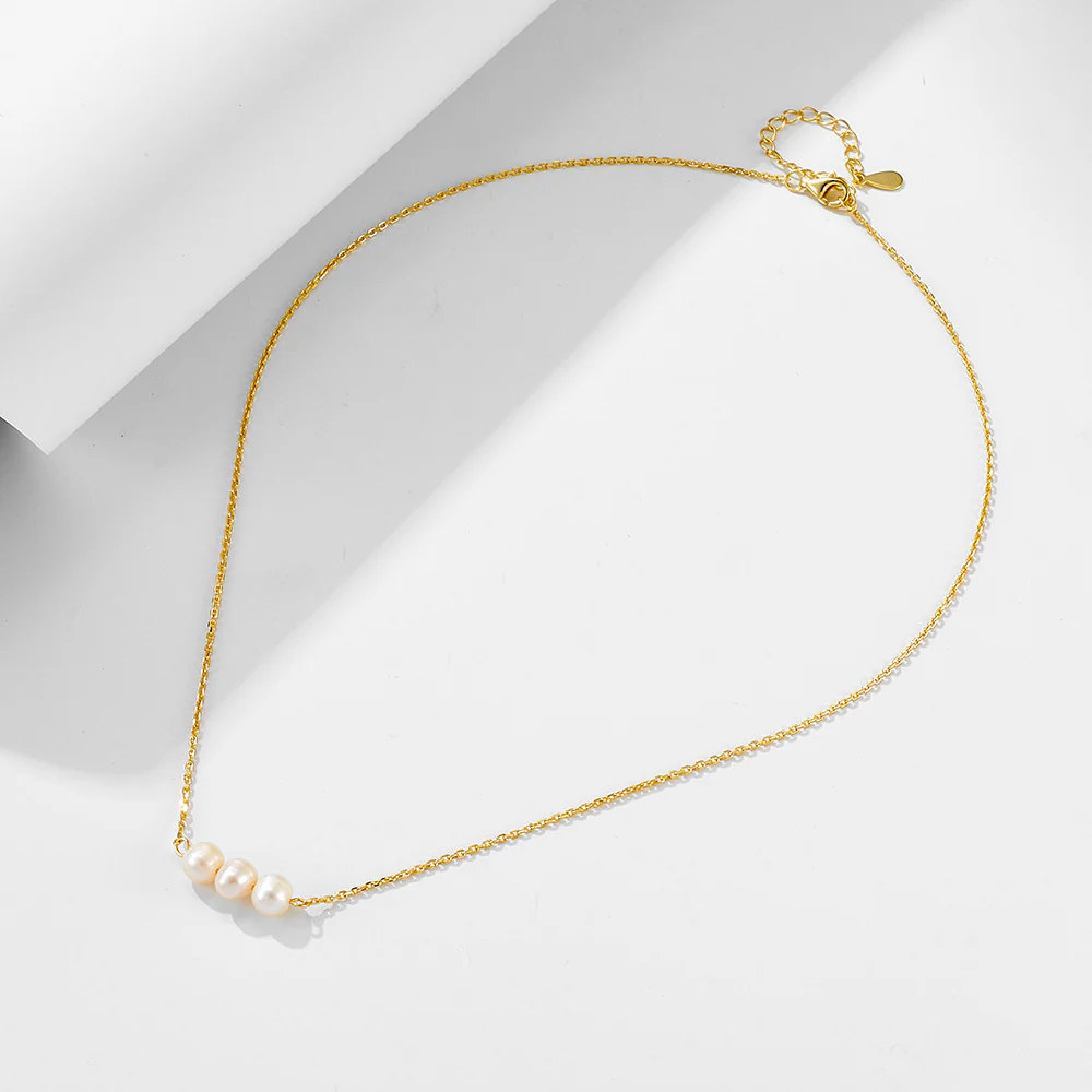 3 Freshwater Pearls Pendant Necklace