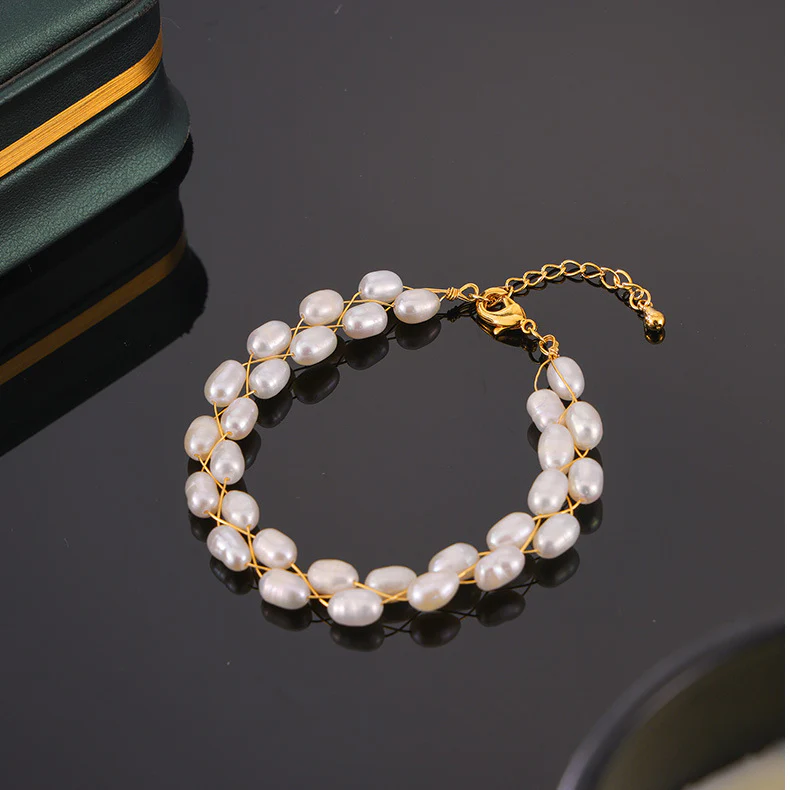 Tassel Bow Pendant Choker Necklace and Woven Bracelet Set