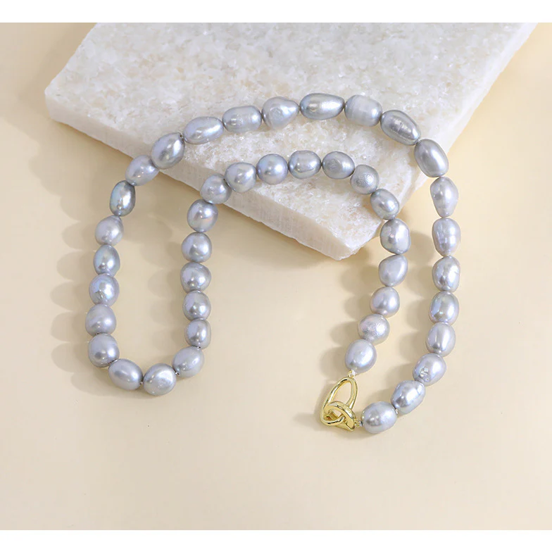 Natural Gray Baroque Pearl Necklace