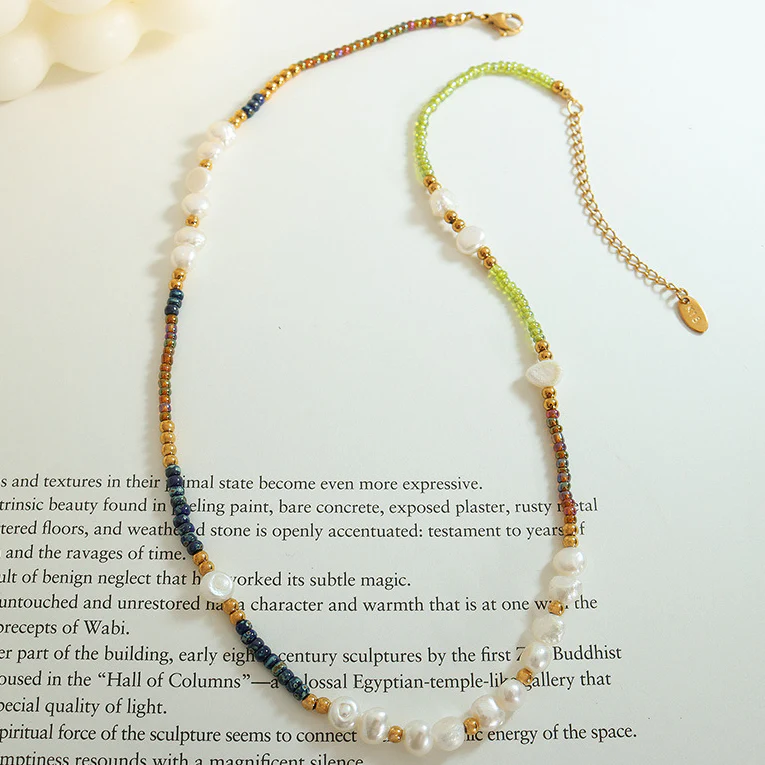 Freshwater Pearl And Glass Beads Bohemian Necklace