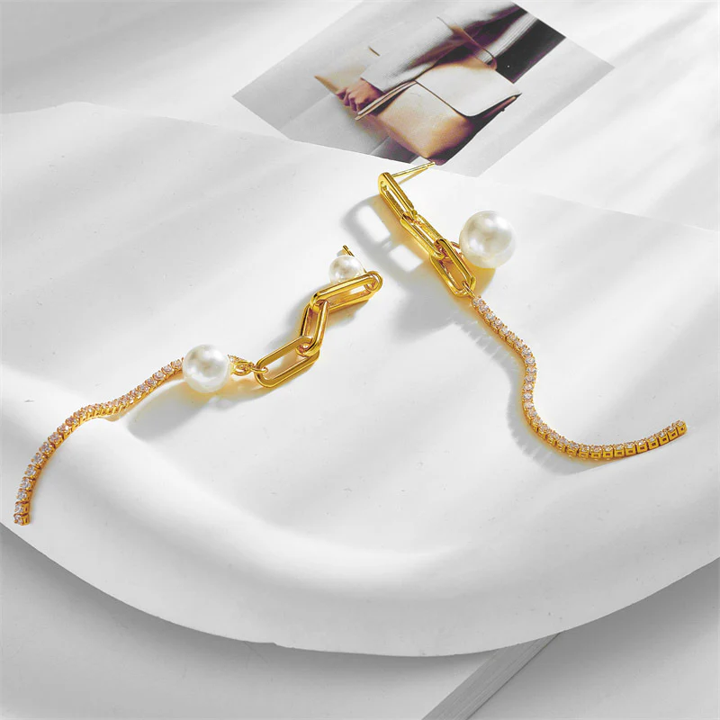 Asymmetrical Pearl Earrings