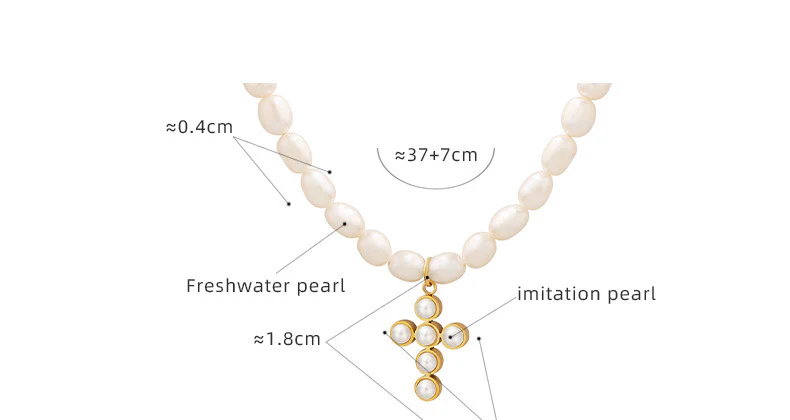 Pearl Cross Pendant Necklace