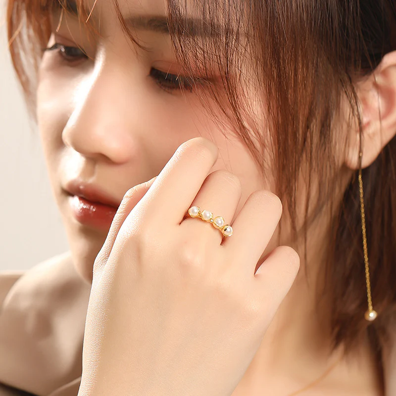 S925 Pea Pod Pearl Ring