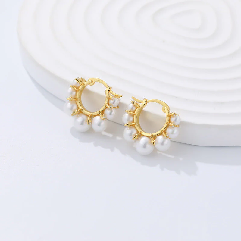 Pearl Around Hoop Earrings
