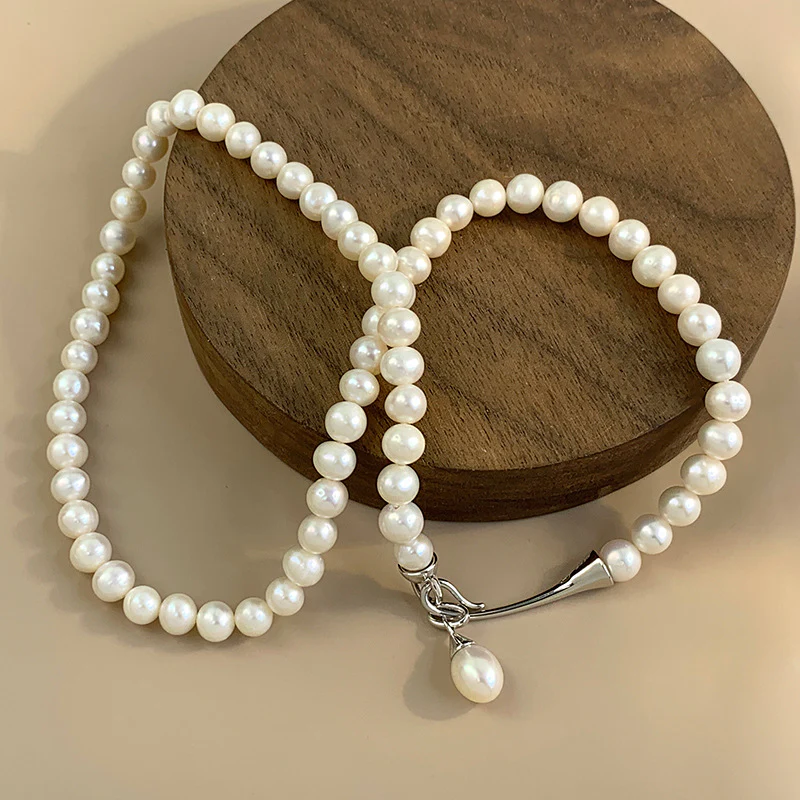 Natural Teardrop Freshwater Pearl Pendant Necklace