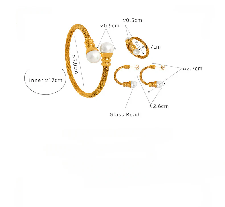 Personality Hose Bangle Bracelet Ring Earrings Set