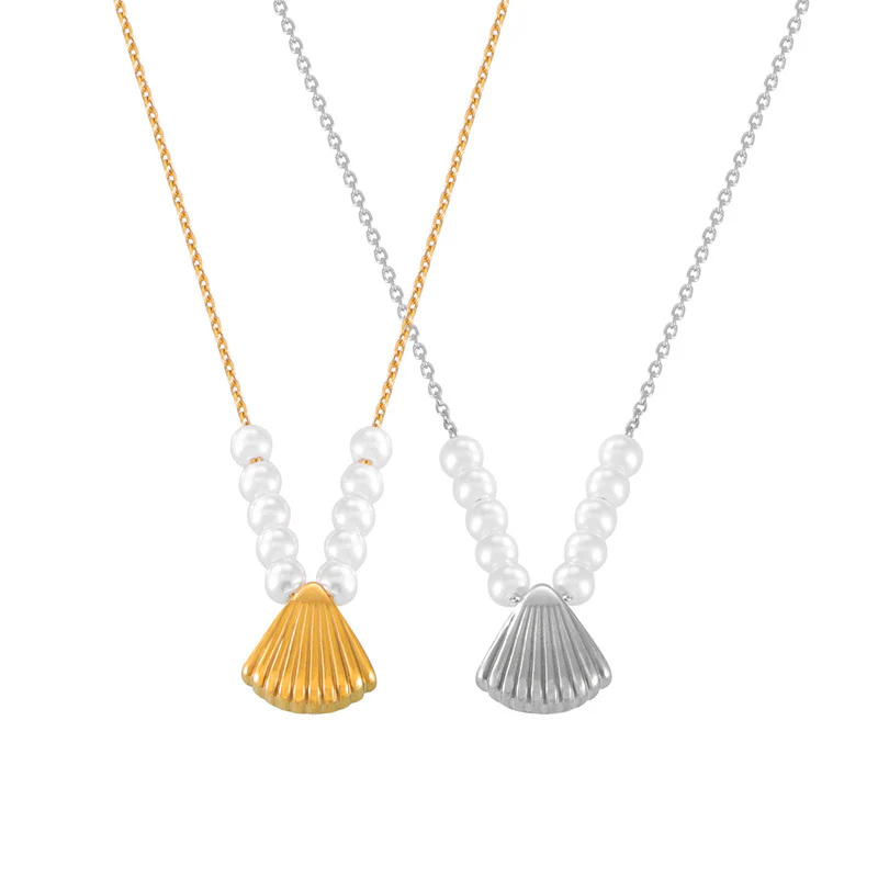 Floating Pearls Shell Pendant Necklace
