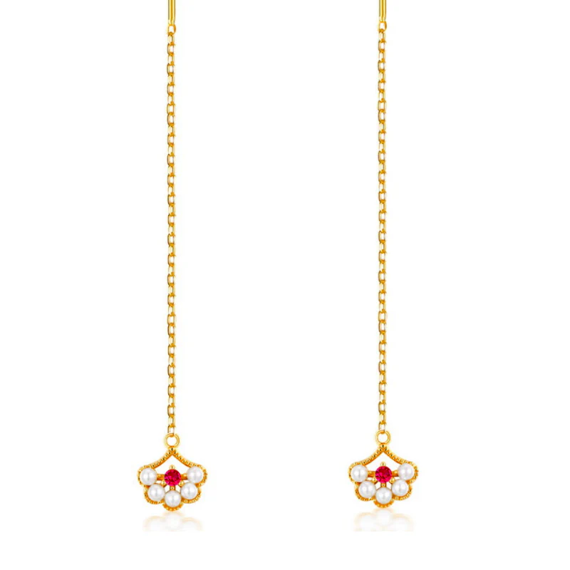 Long Pearl Drop Earrings