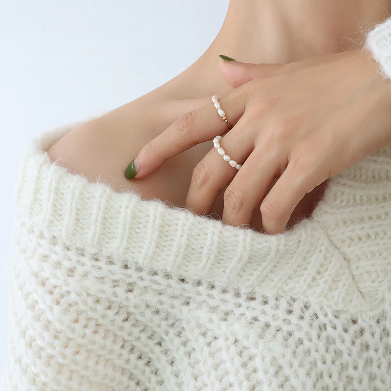 Chic Pulling Adjustable Freshwater Pearl Ring