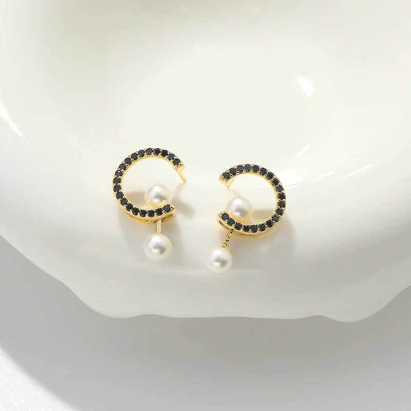 Black Studs Earrings For Women