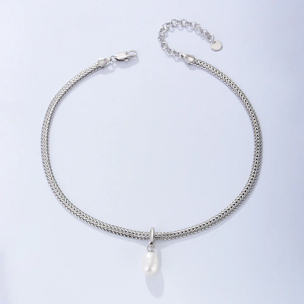 Single Pearl Chunky Chain Necklace