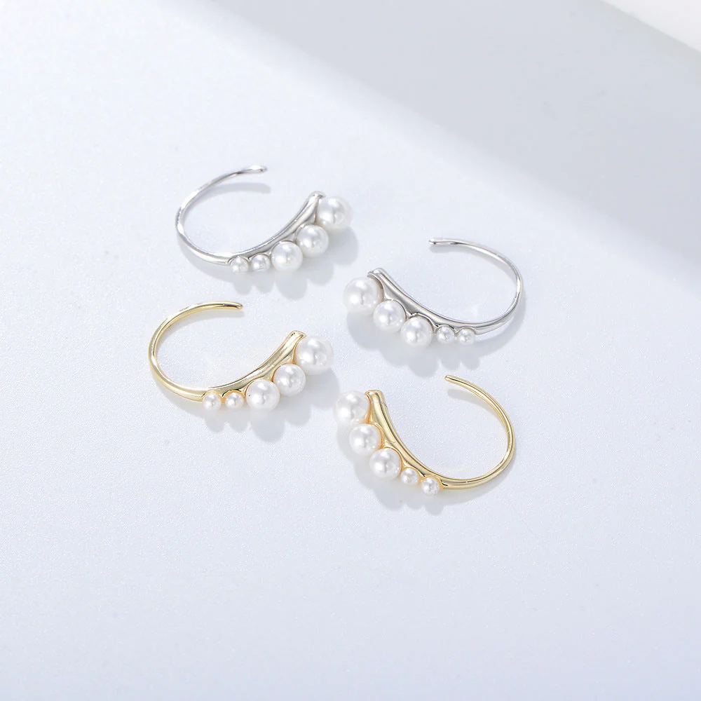 Unique Curved Pearl Earrings