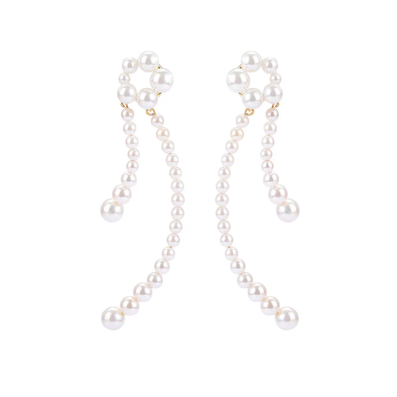 Flower Pearl String Earrings