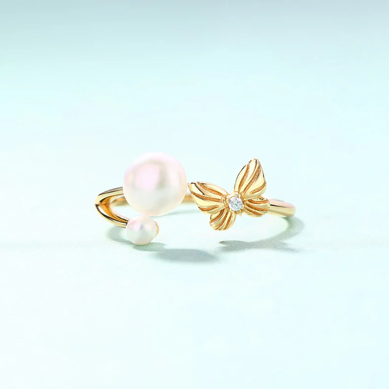 Pearl Ring Butterfly Ring