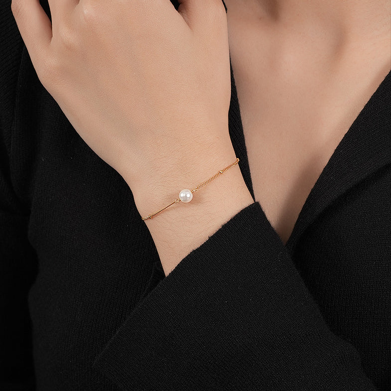 Minimalist Single Pearl Bracelet