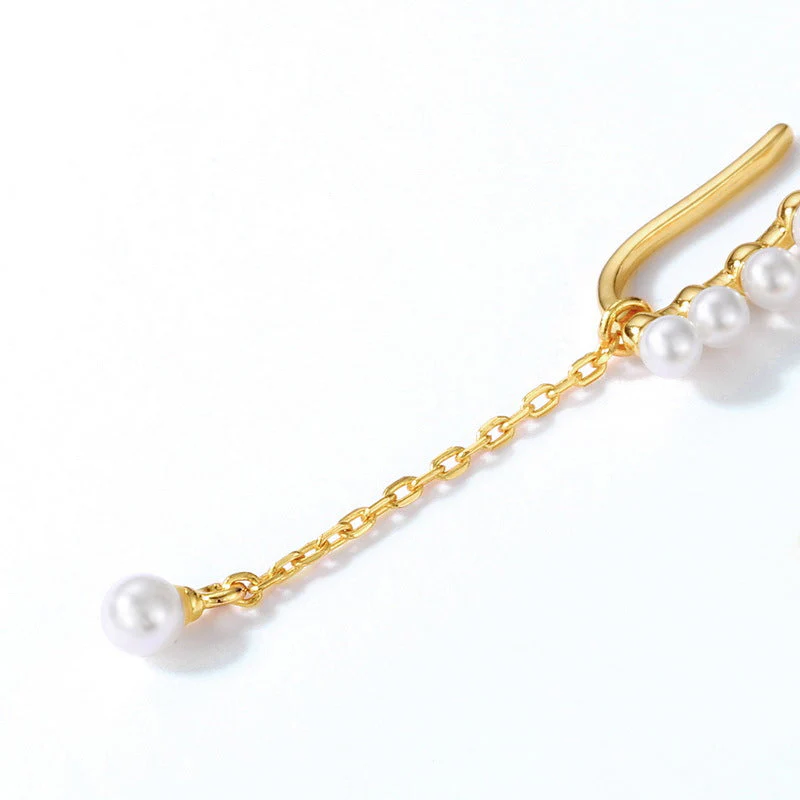 Detachable Asymmetric Pearl Earrings