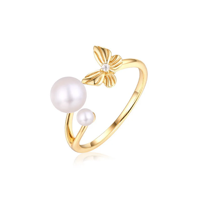 Pearl Ring Butterfly Ring