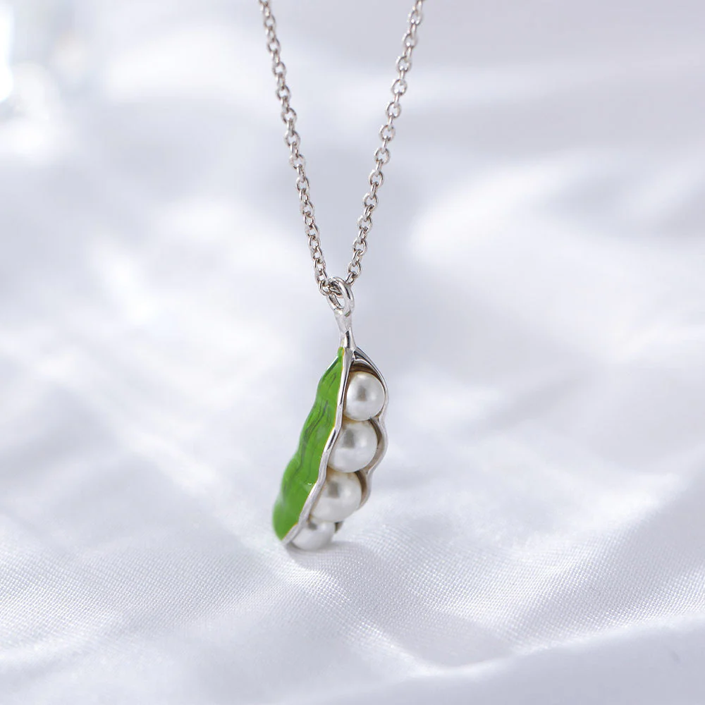 Enamel Peas In A Pod Necklace