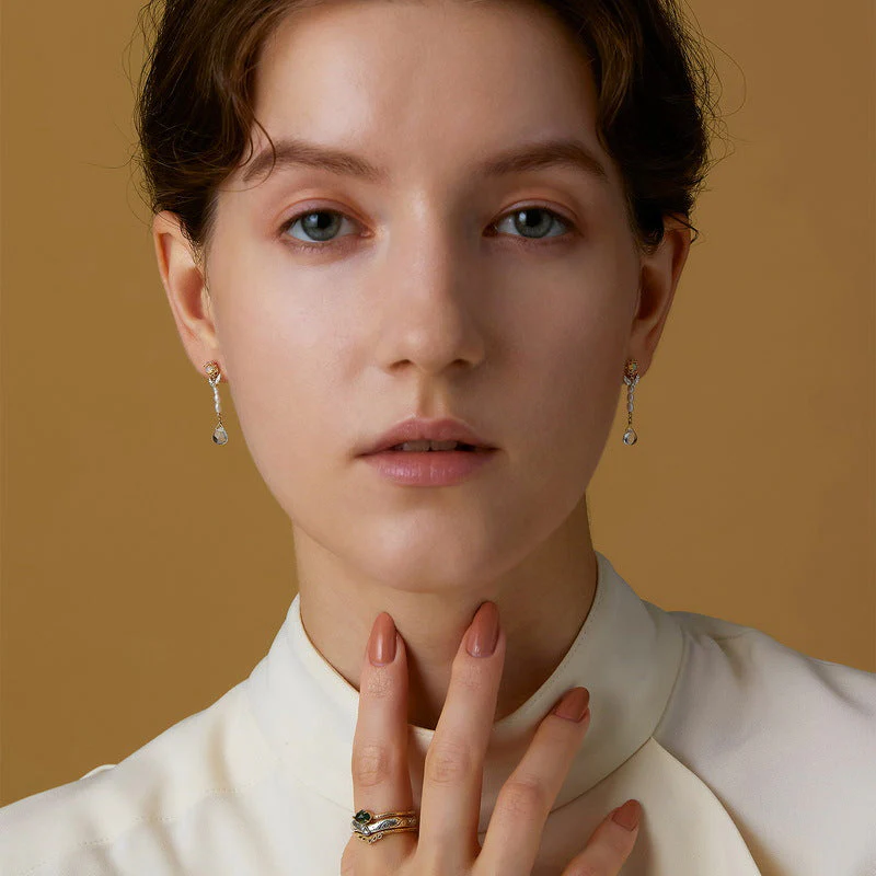 Detachable Pearl And Crystal Earrings