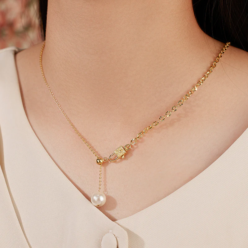 10MM Pearl Drop S925 Pulling Y Necklace