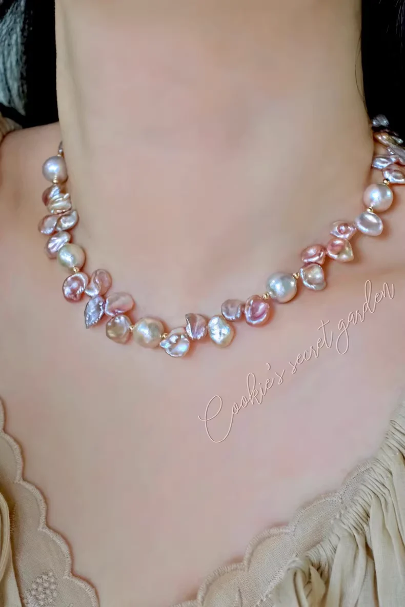 【Monet Garden Collection】 Handmade Secret Garden Baroque Pearl Necklace
