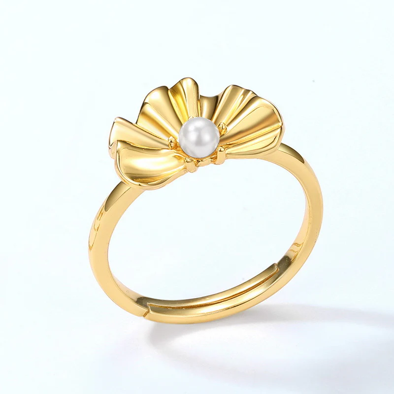 Cosmos Flower Pearl Ring