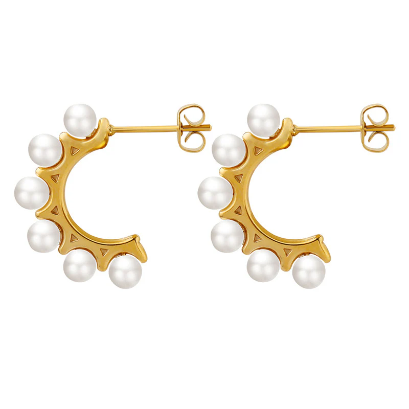 Personality C Shape Pearl Earring