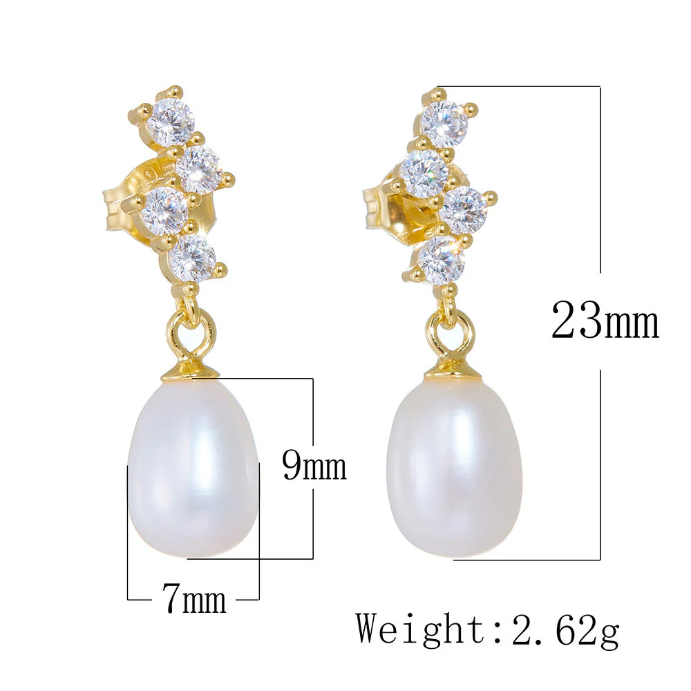 Diamond and Freshwater Pearl Earrings