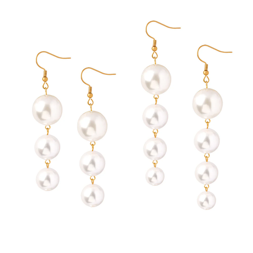 Gradient Sizes Pearl Tassel Earring