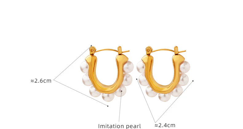 U Shape Pearl Earrings
