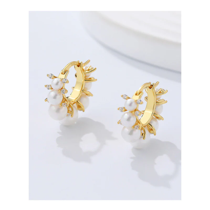 Pearl Around Hoop Earrings