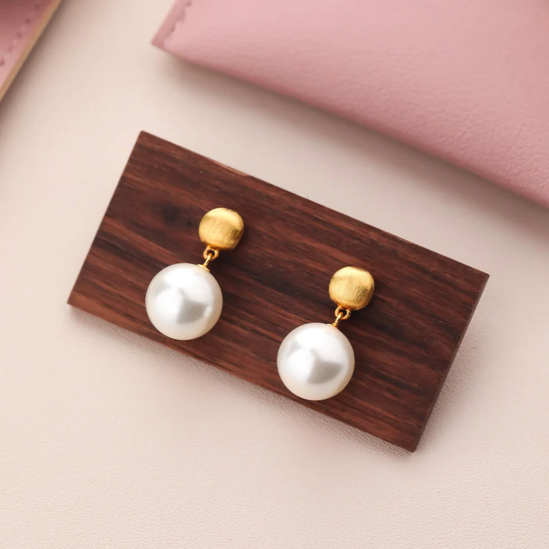 12mm Pearl Dangle Earrings