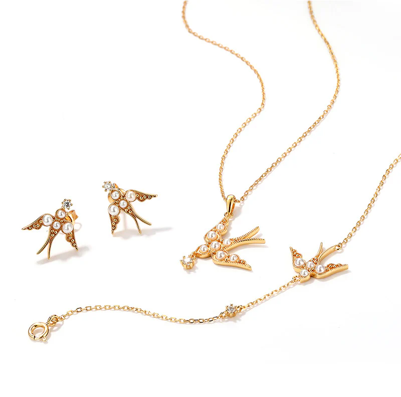 Peace Dove With Pearl Pendant