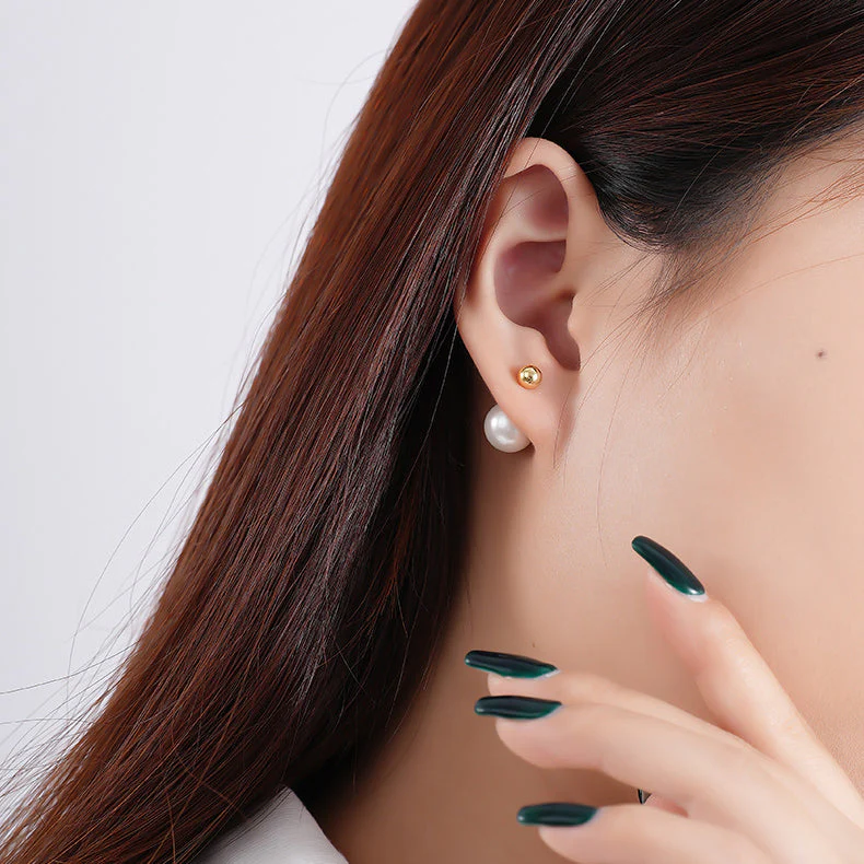 5 Wear Ways Pearl Back Stud Earrings