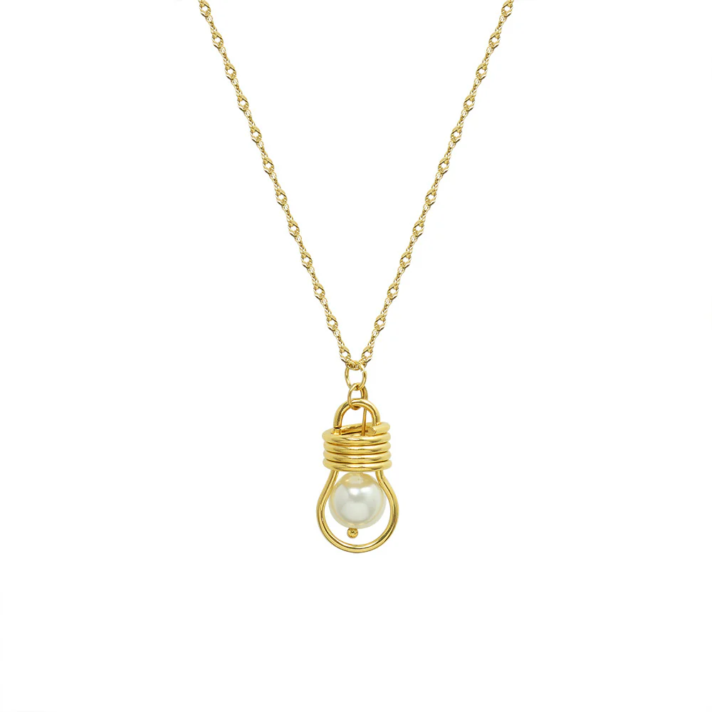 Creative Pearl Bulb Pendant Necklace