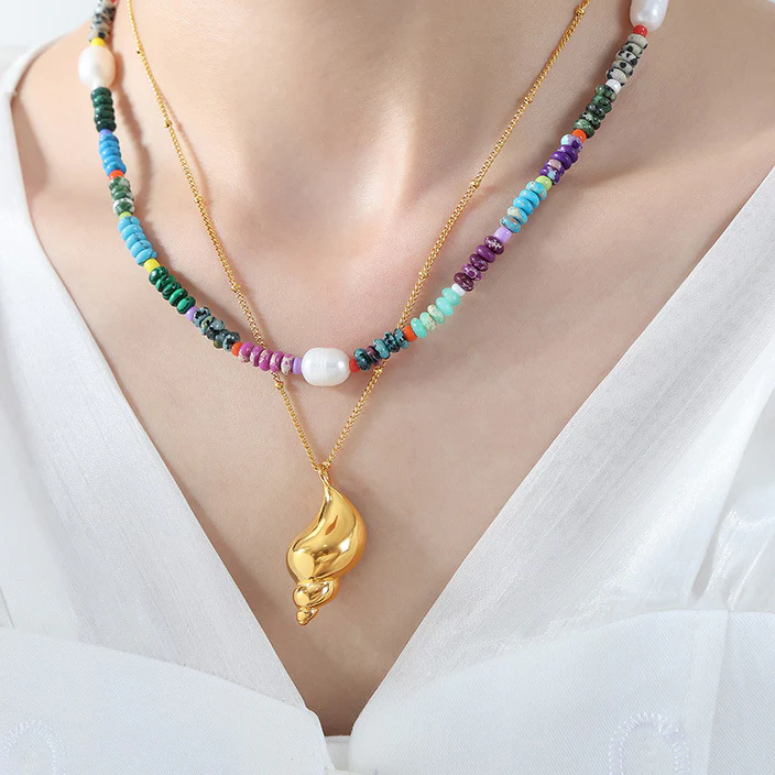 Colorful Natural Turquoise Freshwater Pearl Necklace