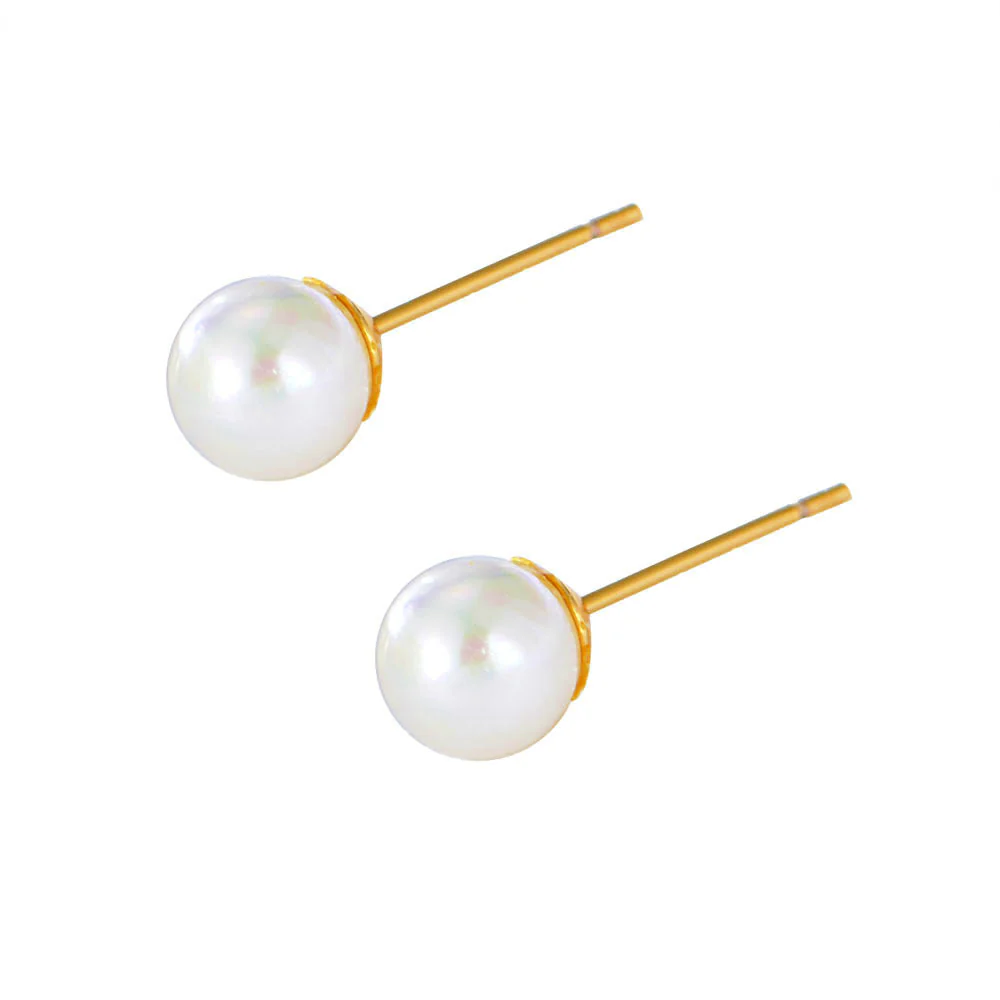 6mm Pearl Earring Simple Pearl Studs