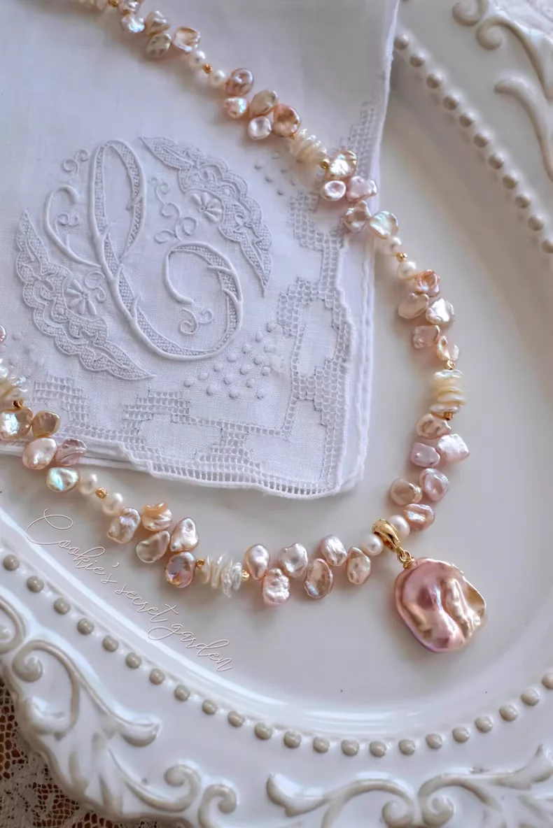 【Monet Garden Collection】 Handmade First Encounter Baroque Pearl Necklace