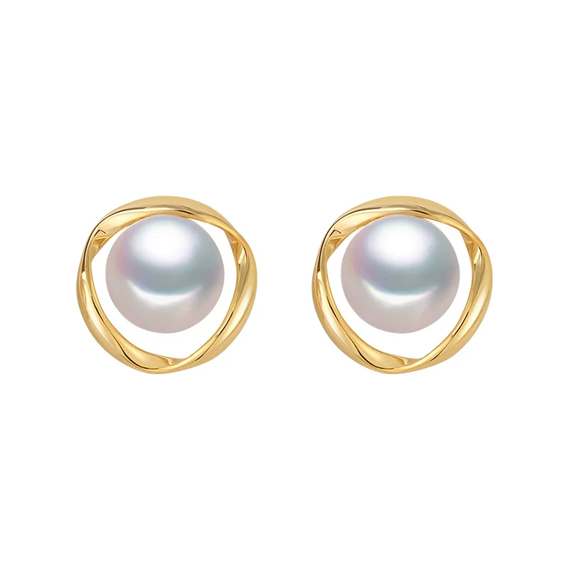 Vintage Big Pearl Stud Earrings