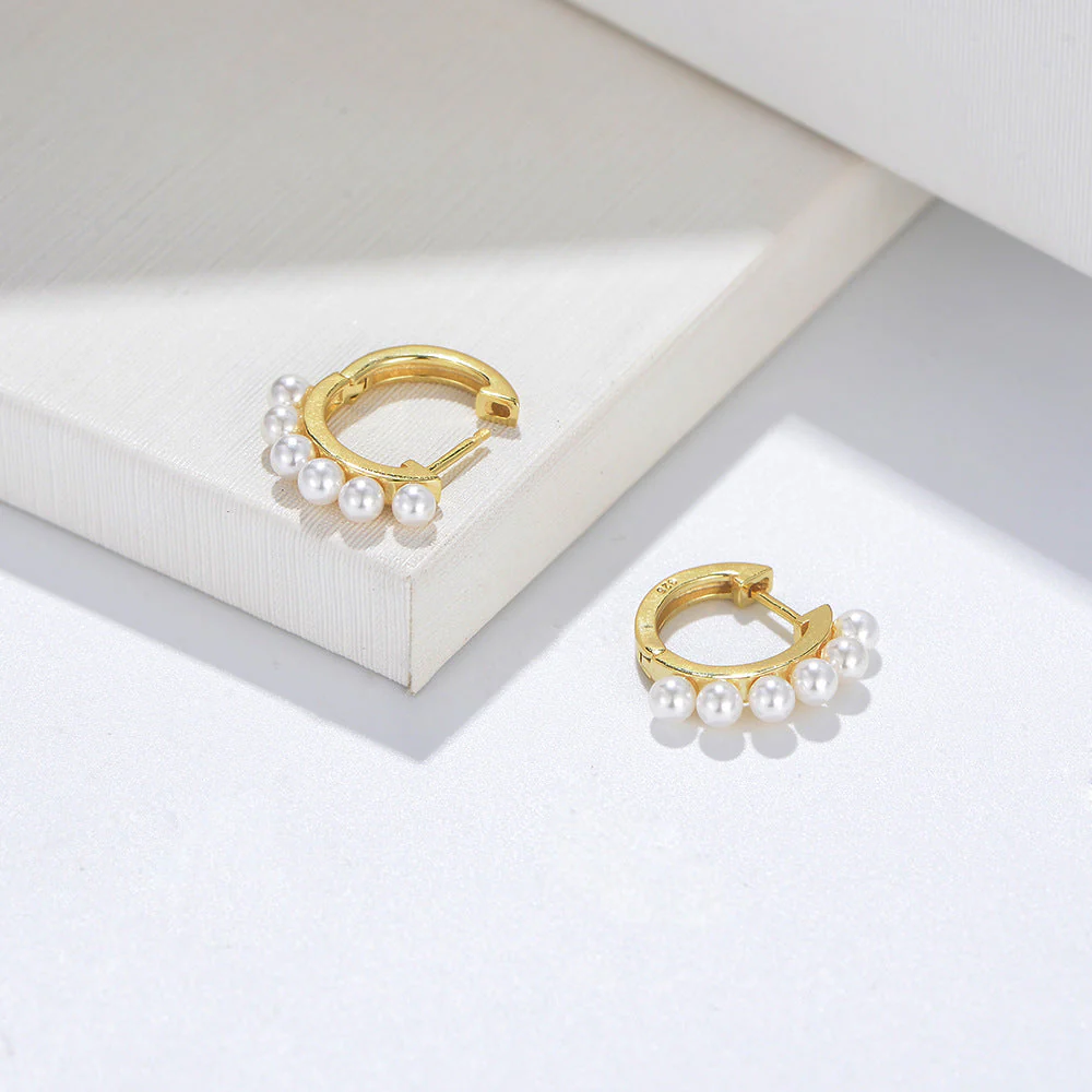 Pearl Earring Hoops 360 Pearl Earrings