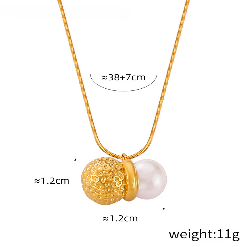 Personality Peanut Pearl Necklace and Earring Set